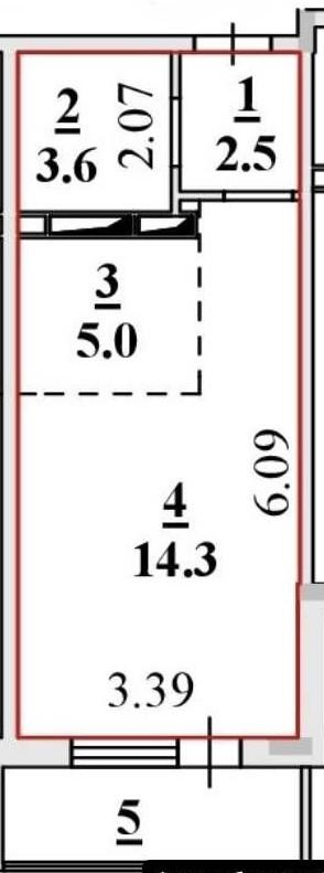 Студия 25.4 м2 в ЖК undefined корпус null этаж 12