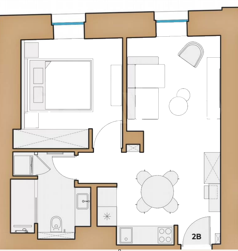 2-комнатная 42 м2 в ЖК undefined корпус null этаж 3
