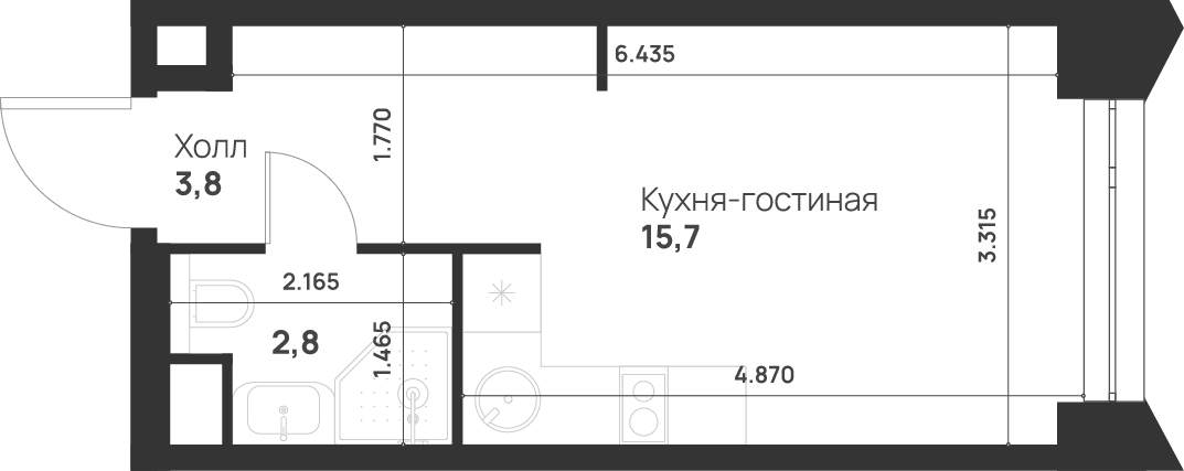 Студия 22 м2 в ЖК Voice Towers корпус null этаж 32
