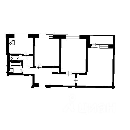 3-комнатная 60 м2 в ЖК undefined корпус null этаж 10