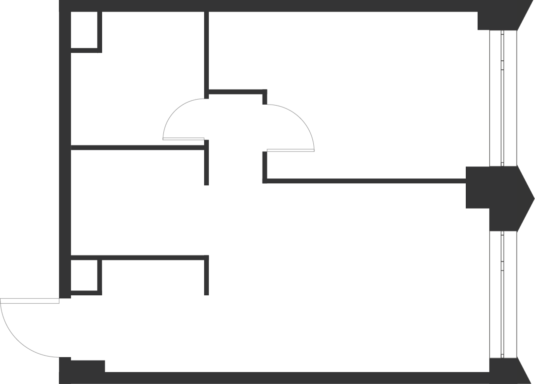 1-комнатная 41 м2 в ЖК Voice Towers корпус null этаж 24