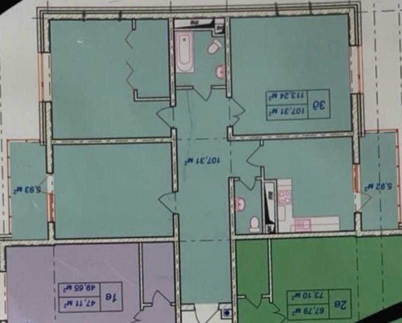 3-комнатная 116 м2 в ЖК undefined корпус null этаж 11