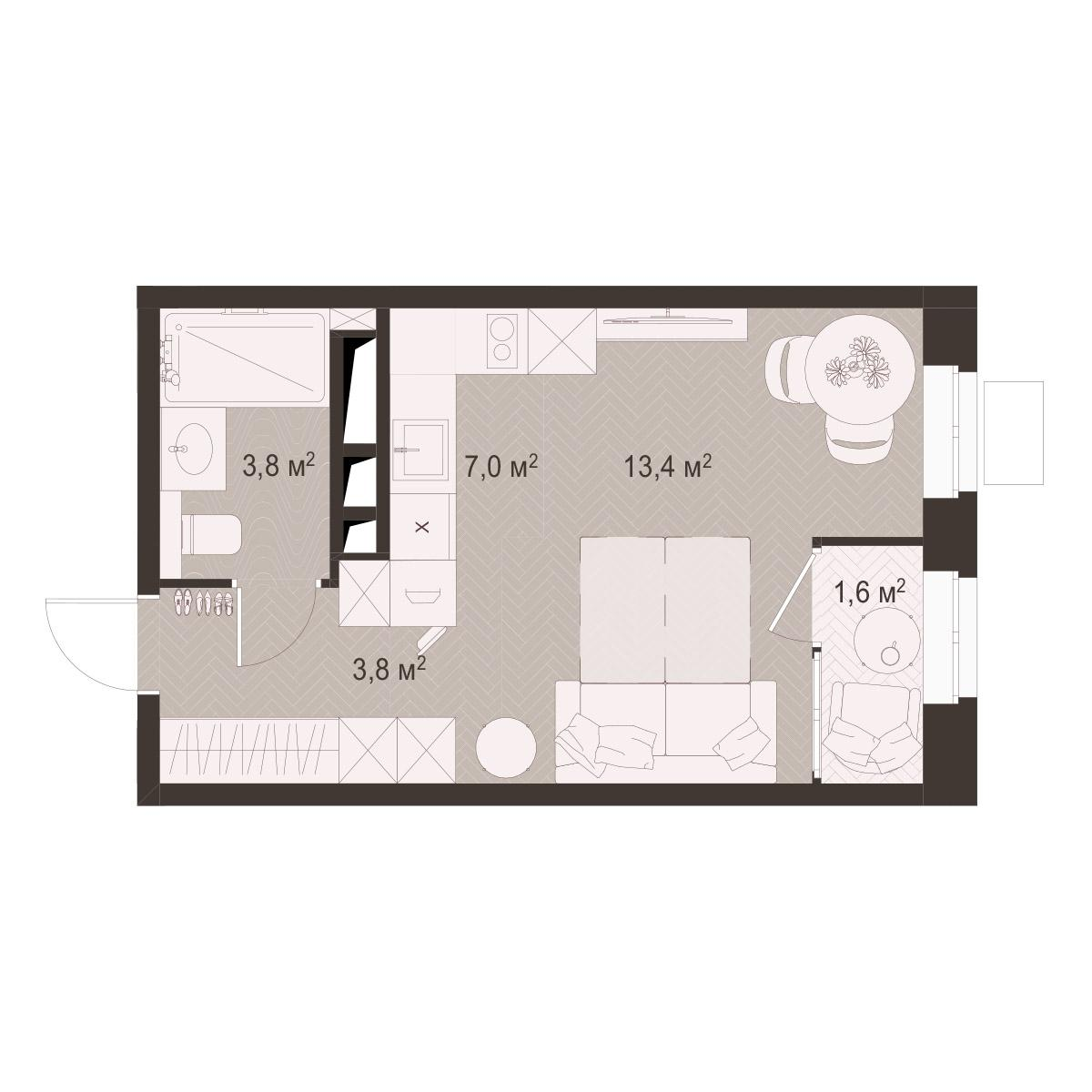 Студия 29 м2 в ЖК Гранд Комфорт-3 корпус null этаж 18