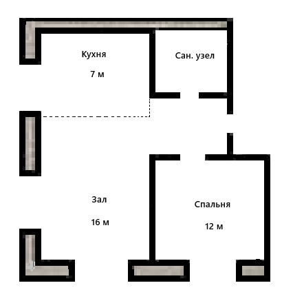 2-комнатная 42.1 м2 в ЖК undefined корпус null этаж 2