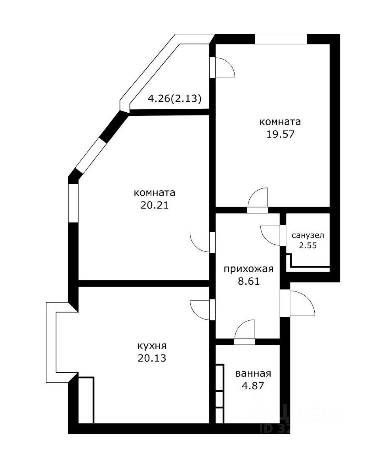 2-комнатная 78.7 м2 в ЖК undefined корпус null этаж 5
