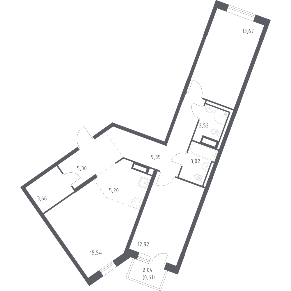 Студия 71 м2 в ЖК Квартал Лаголово корпус null этаж 3