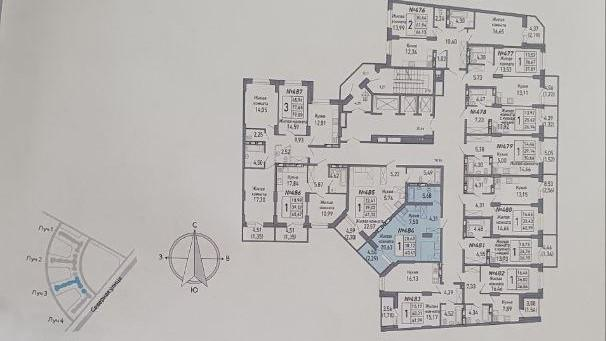 Студия 38 м2 в ЖК undefined корпус null этаж 16