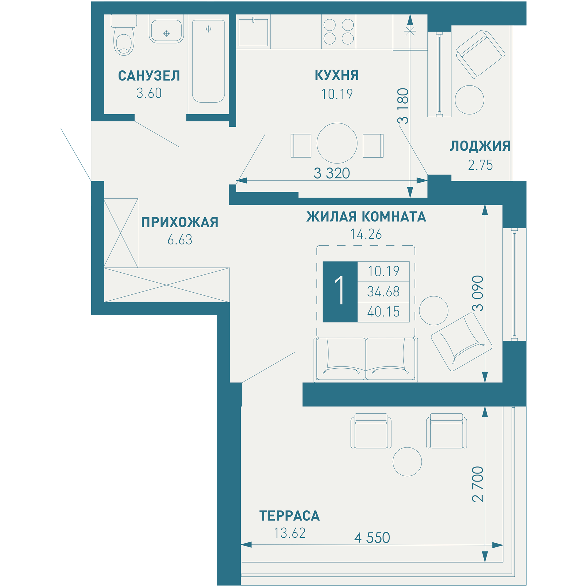 1-комнатная 51 м2 в ЖК ИНАЧЕ в Молодежном корпус null этаж 9