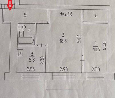 2-комнатная 45.9 м2 в ЖК undefined корпус null этаж 5