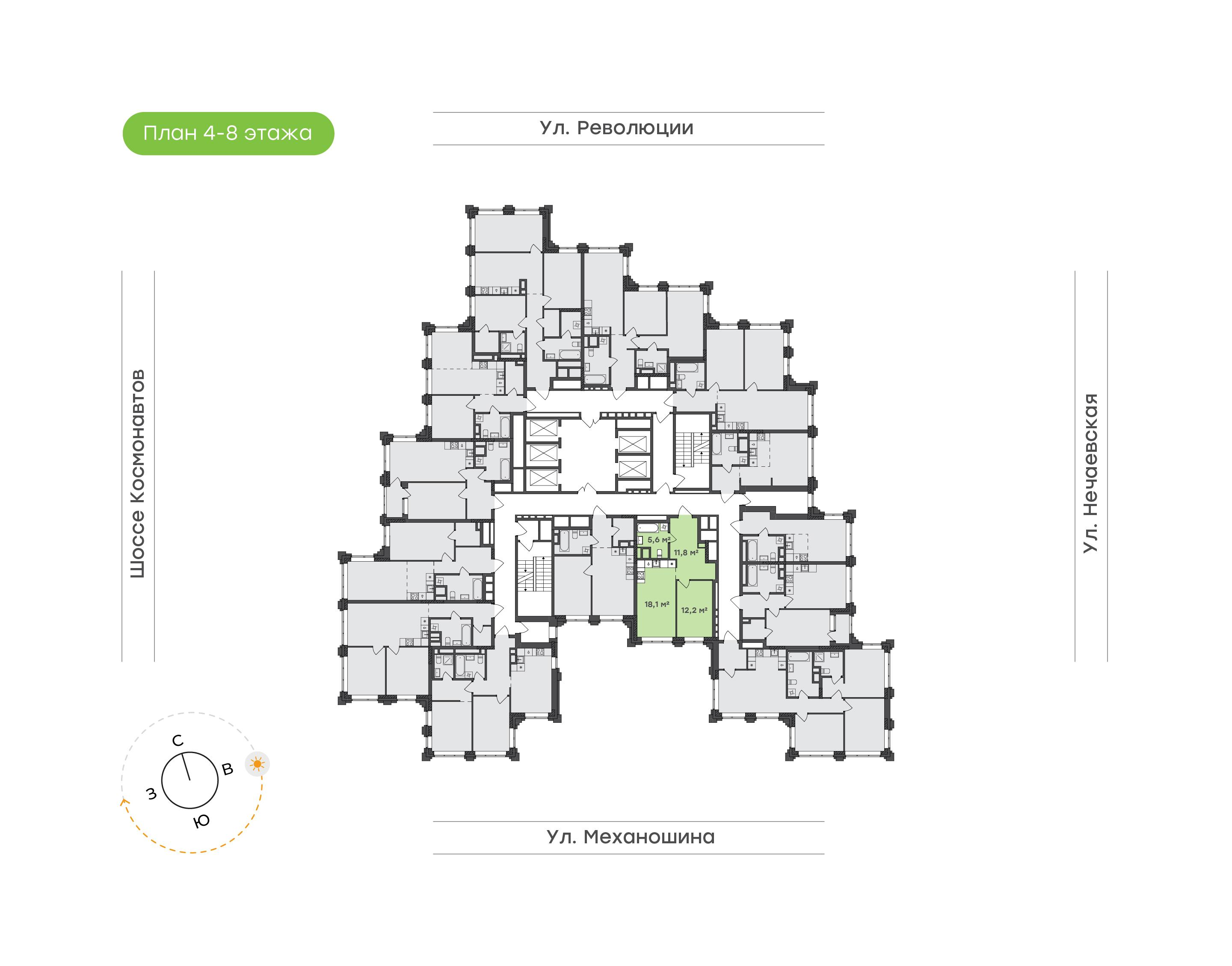 1-комнатная 47 м2 в ЖК Городские кварталы Талан корпус null этаж 5