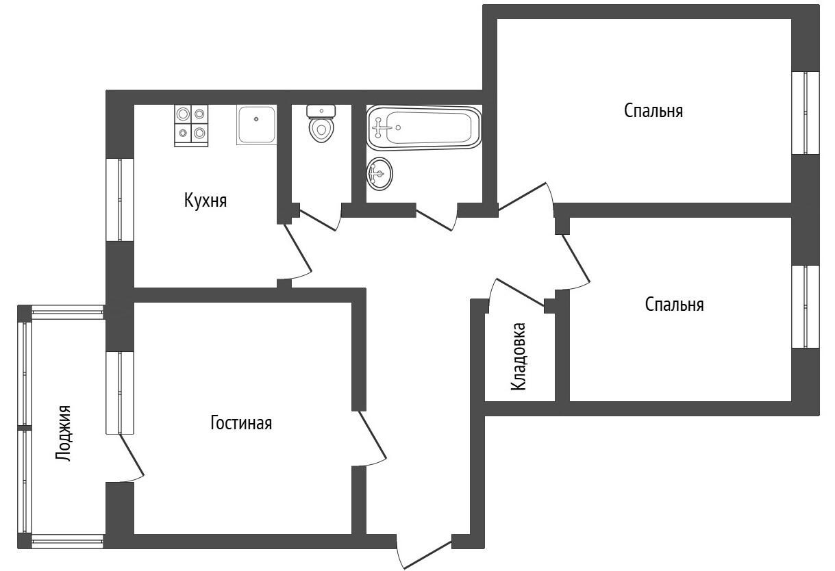 3-комнатная 65.5 м2 в ЖК undefined корпус null этаж 5