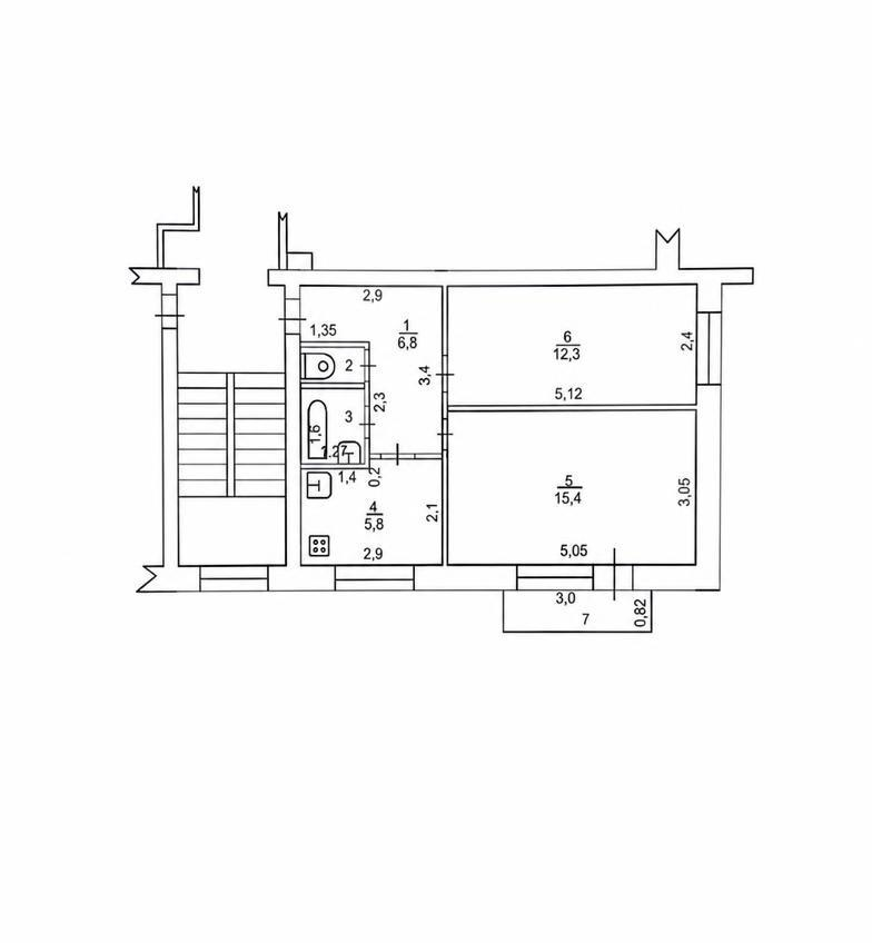 2-комнатная 43.3 м2 в ЖК undefined корпус null этаж 4