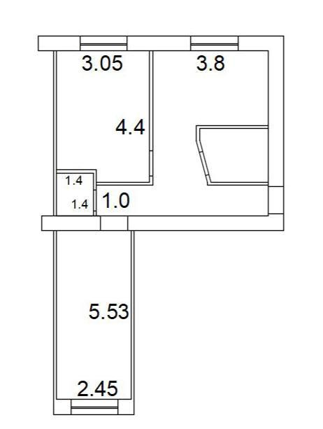 2-комнатная 49.6 м2 в ЖК undefined корпус null этаж 5