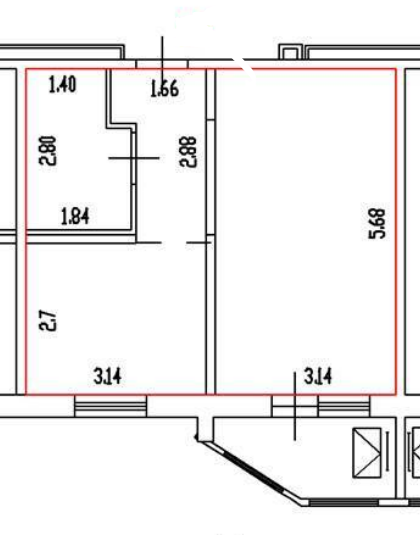 2-комнатная 35.5 м2 в ЖК undefined корпус null этаж 15
