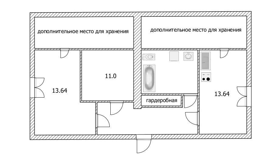 2-комнатная 51.5 м2 в ЖК undefined корпус null этаж 4