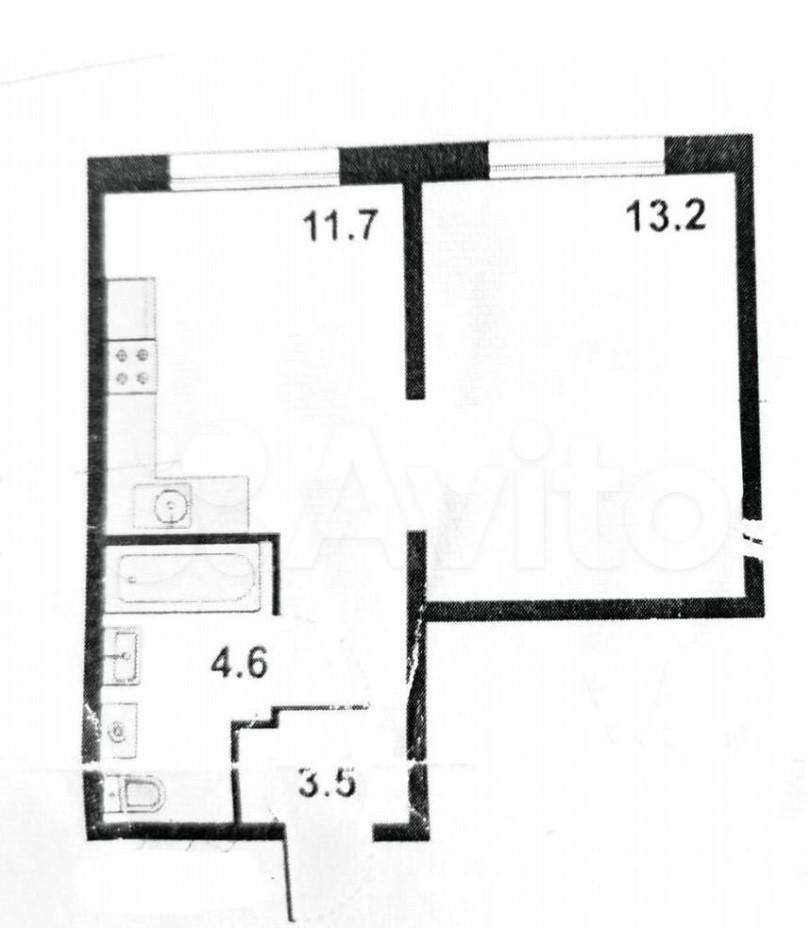 1-комнатная 33 м2 в ЖК undefined корпус null этаж 6