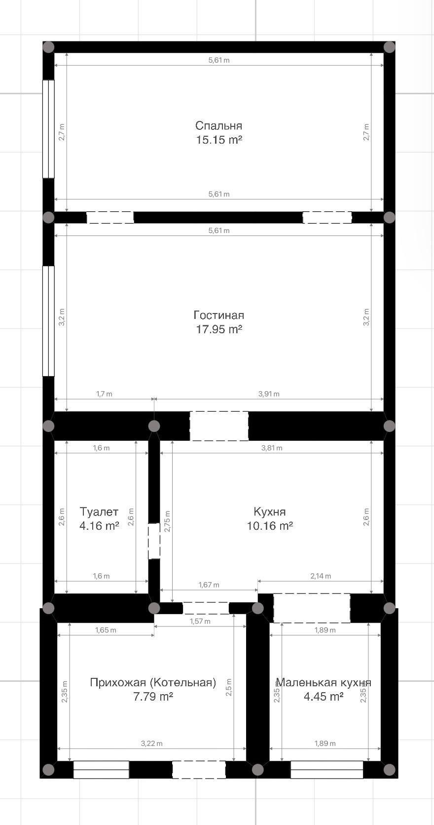 3-комнатная 47.6 м2 в ЖК undefined корпус null этаж 1