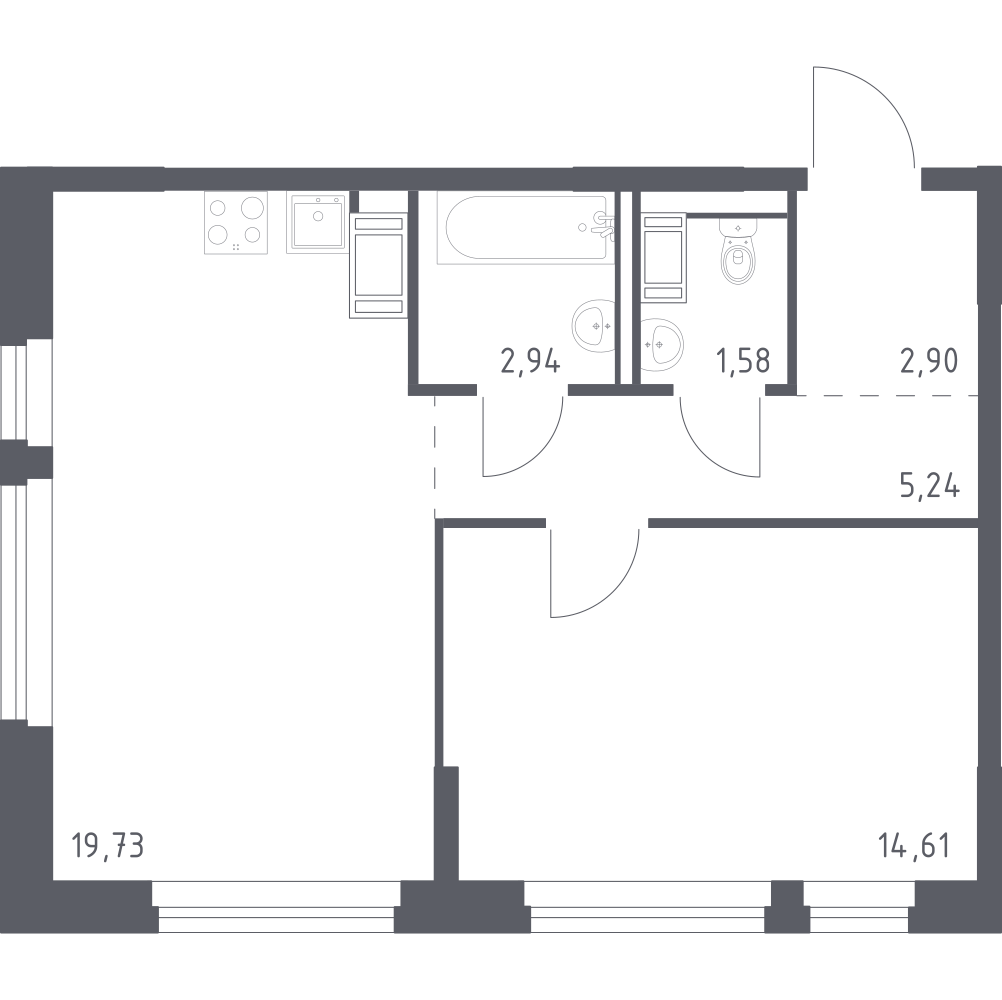 1-комнатная 47 м2 в ЖК Новое Колпино корпус null этаж 10