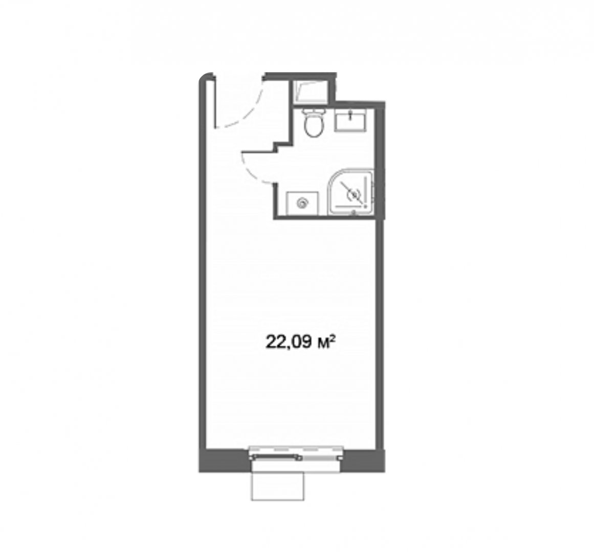 Студия 22 м2 в ЖК undefined корпус null этаж 16