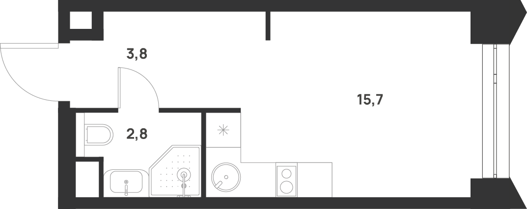 Студия 22 м2 в ЖК Voice Towers корпус null этаж 32