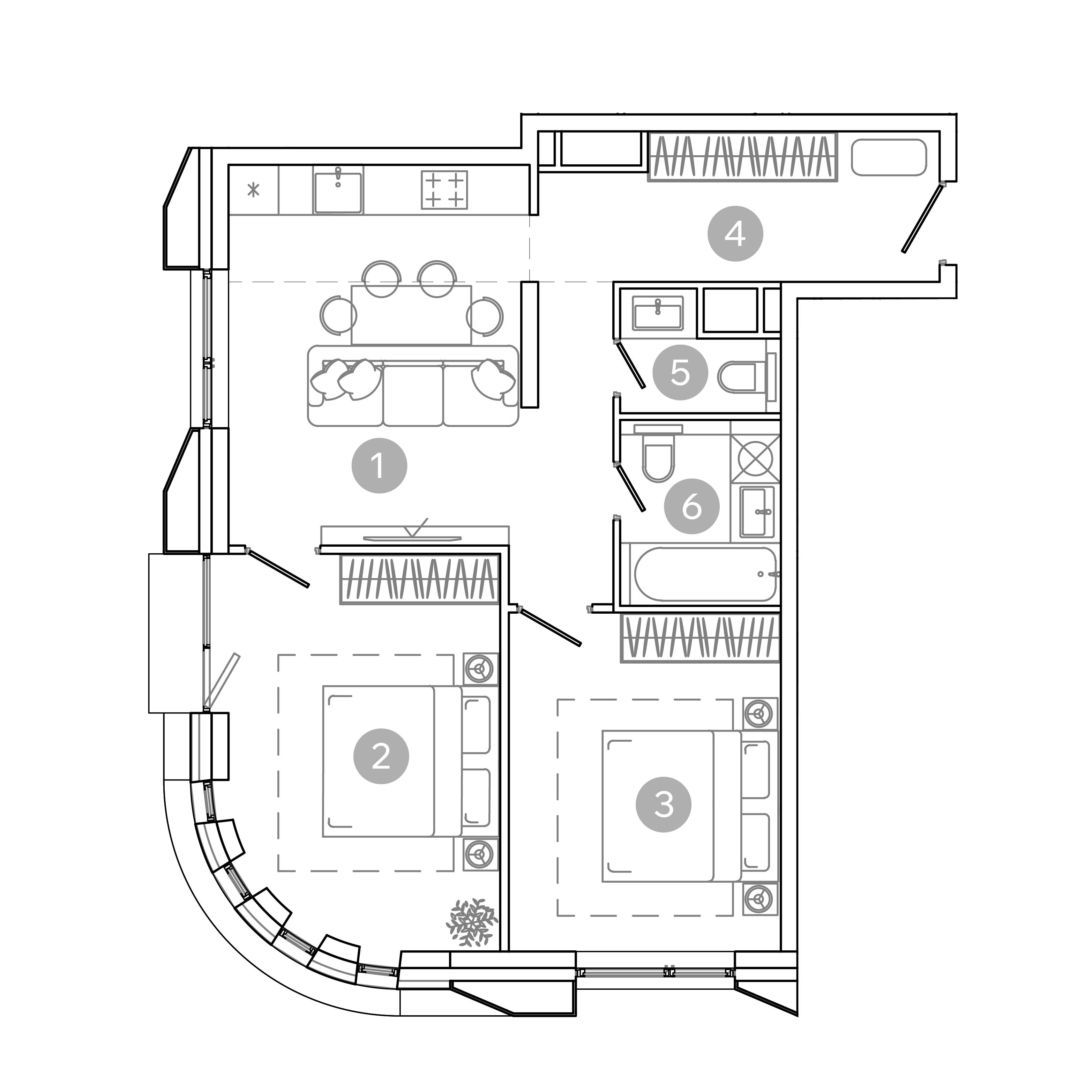 3-комнатная 61 м2 в ЖК УНО.Соколиная гора корпус null этаж 6