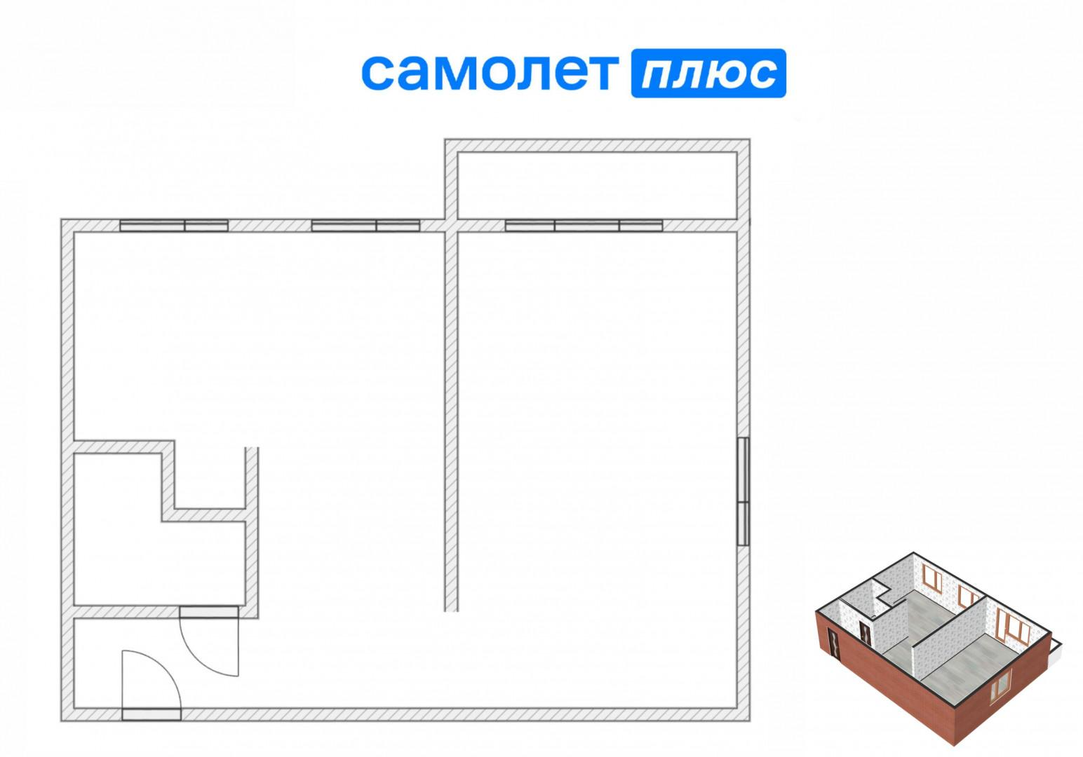 2-комнатная 40.7 м2 в ЖК undefined корпус null этаж 2