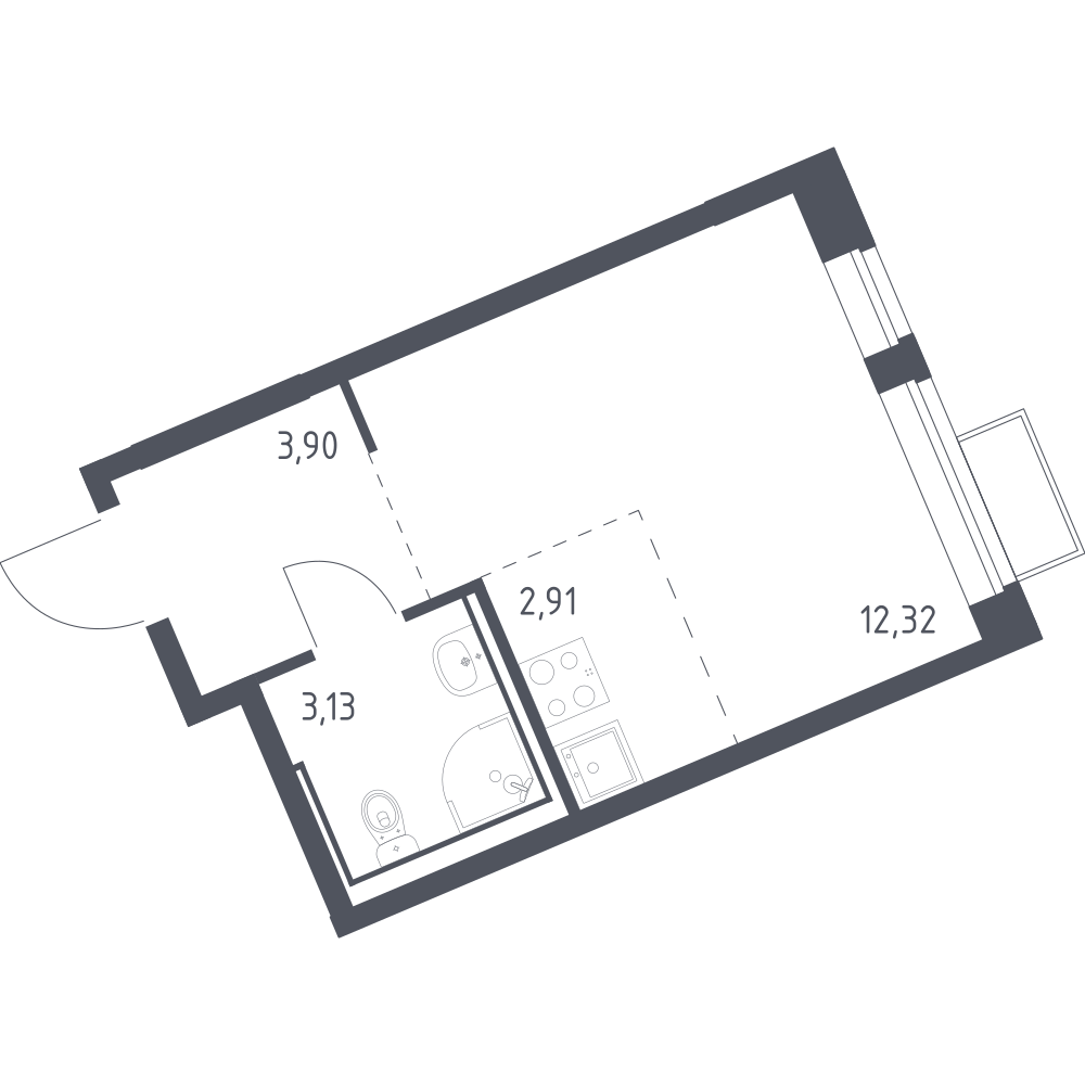 Студия 22 м2 в ЖК Молжаниново корпус null этаж 5