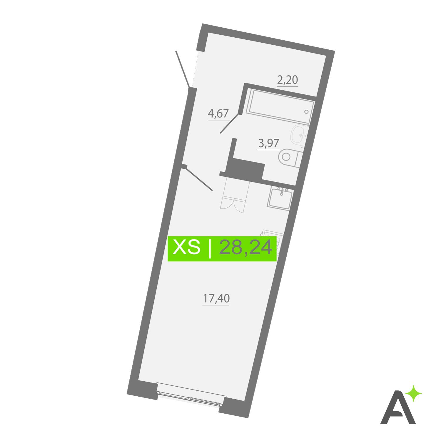Студия 28 м2 в ЖК Аквилон Рива корпус null этаж 9