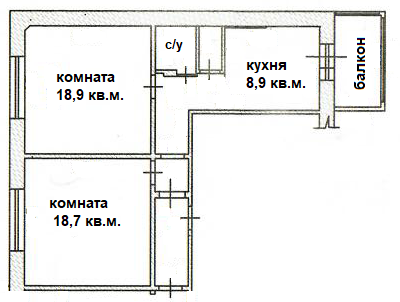 2-комнатная 56.8 м2 в ЖК undefined корпус null этаж 1