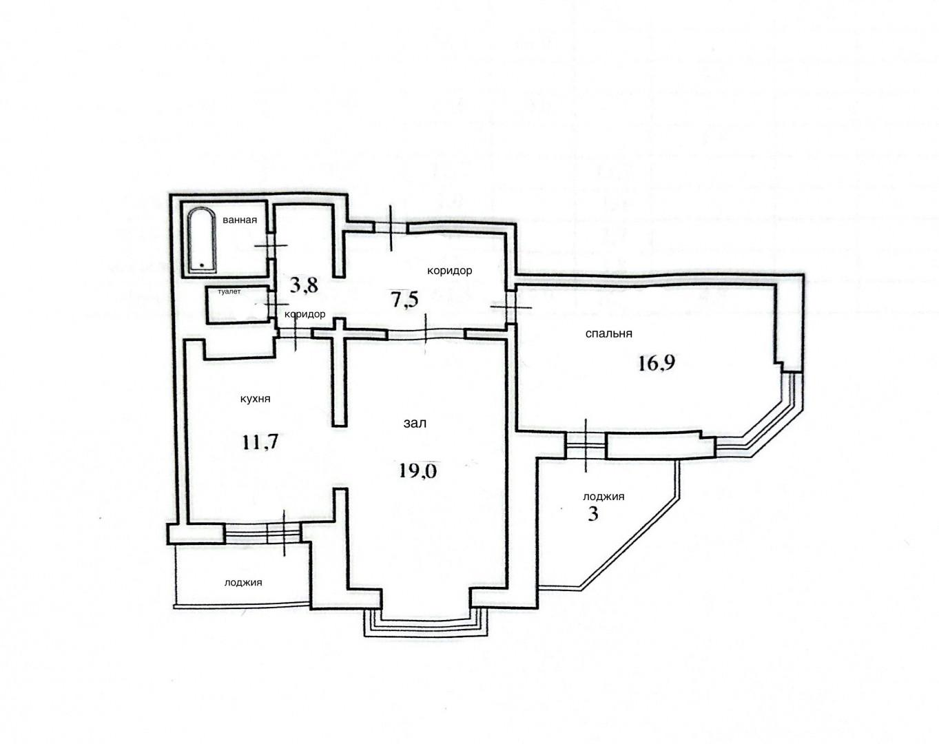 2-комнатная 62.6 м2 в ЖК undefined корпус null этаж 6