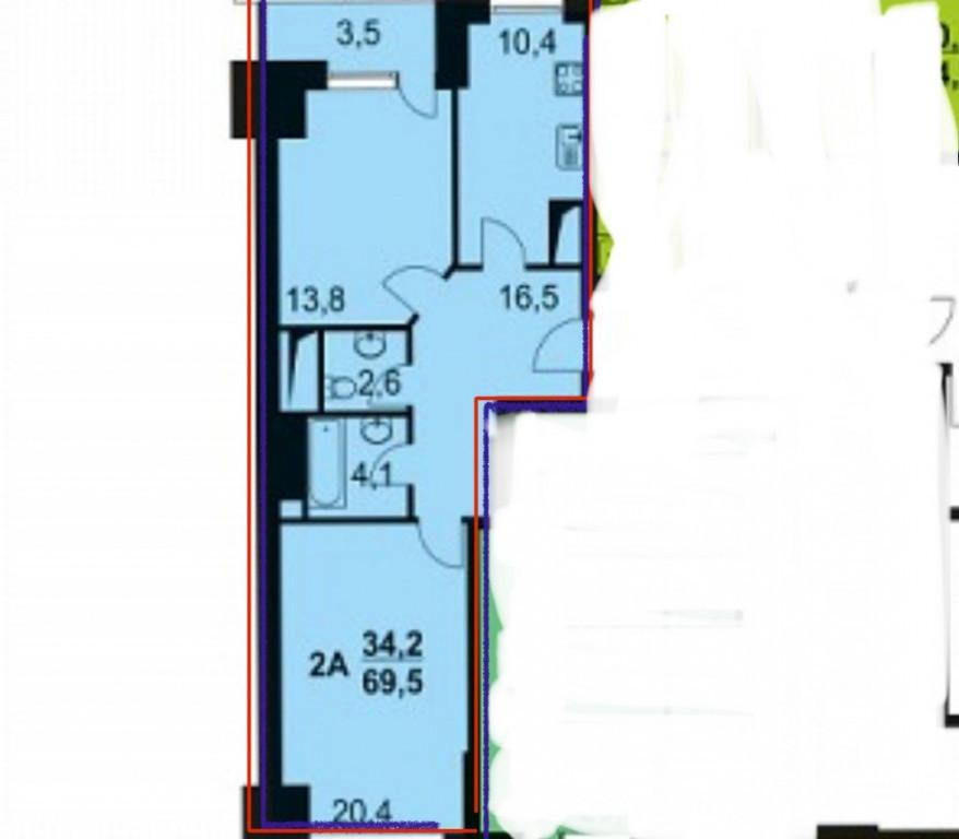 2-комнатная 68 м2 в ЖК undefined корпус null этаж 17