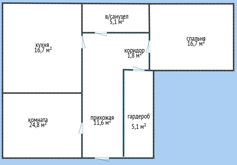 2-комнатная 92.5 м2 в ЖК undefined корпус null этаж 6