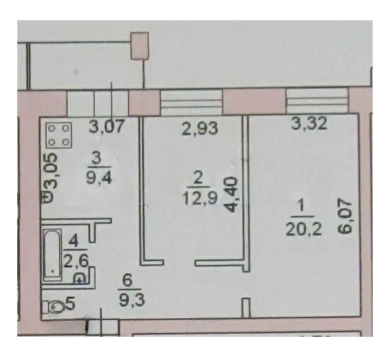 2-комнатная 55.6 м2 в ЖК undefined корпус null этаж 6