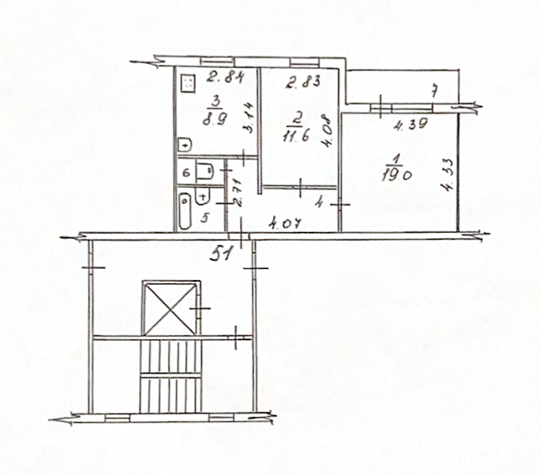 2-комнатная 52.6 м2 в ЖК undefined корпус null этаж 4