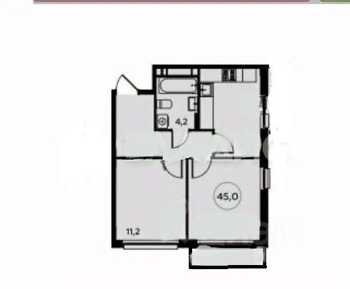 2-комнатная 44.8 м2 в ЖК undefined корпус null этаж 4