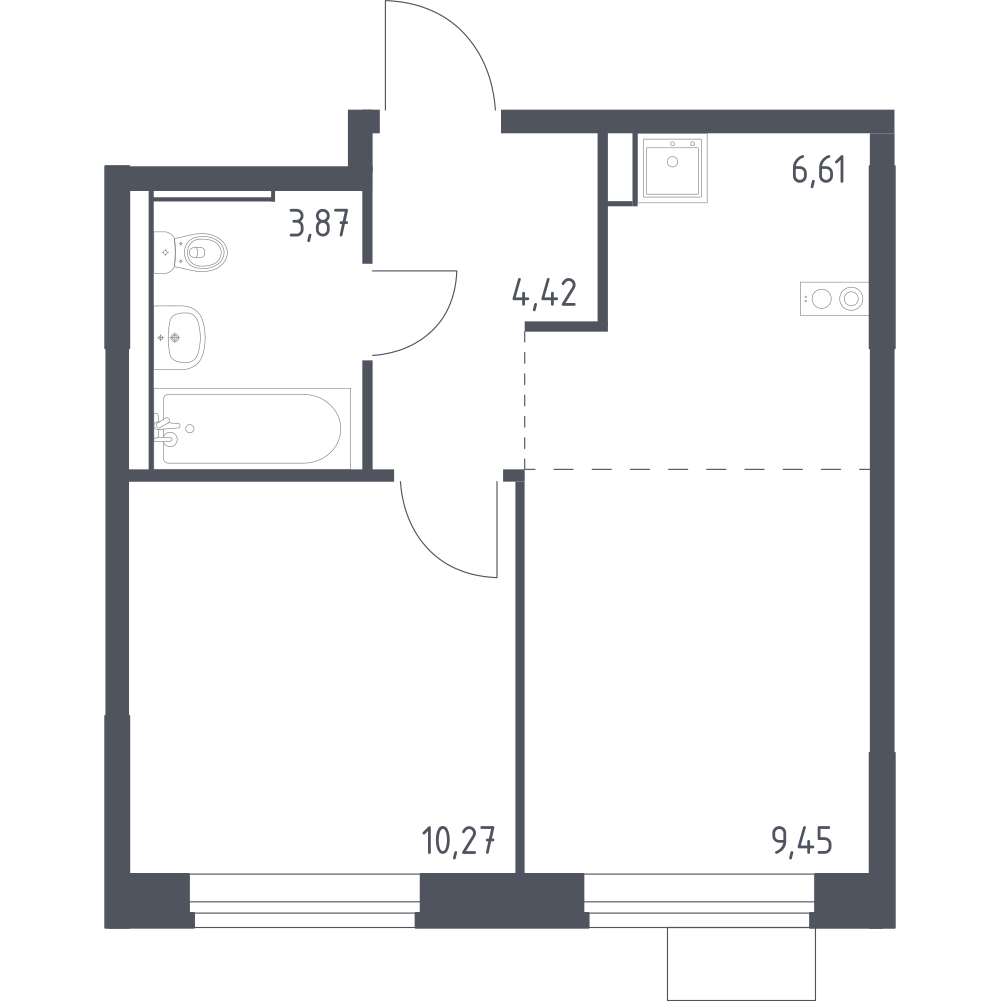 Студия 34 м2 в ЖК Молжаниново корпус null этаж 5