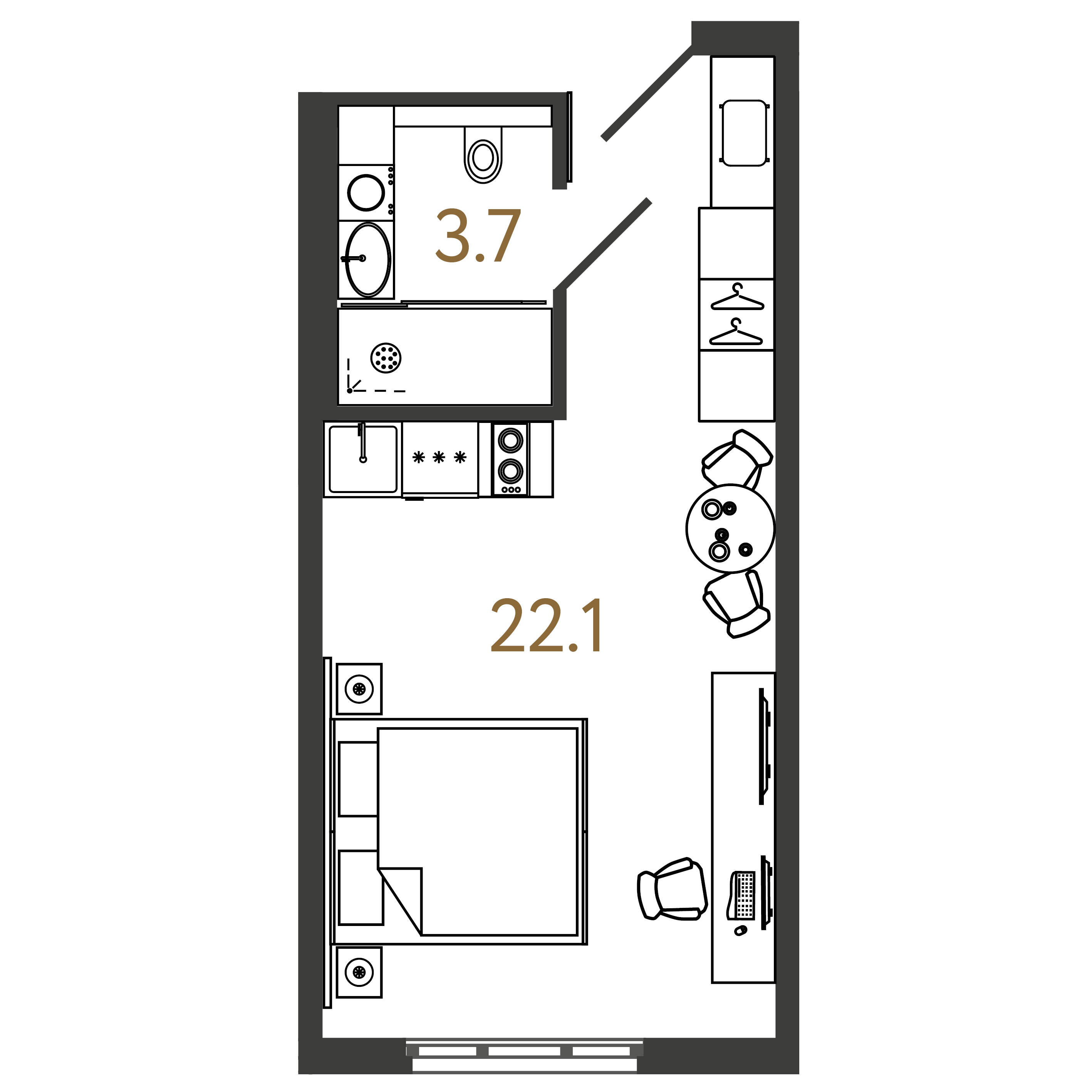 Студия 25 м2 в ЖК ARTSTUDIO M103 корпус null этаж 15