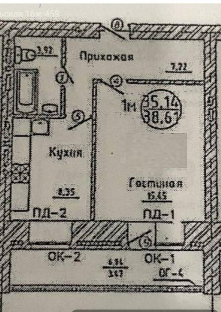 1-комнатная 35.4 м2 в ЖК undefined корпус null этаж 10