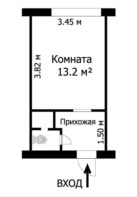 1-комнатная 18.4 м2 в ЖК undefined корпус null этаж 3