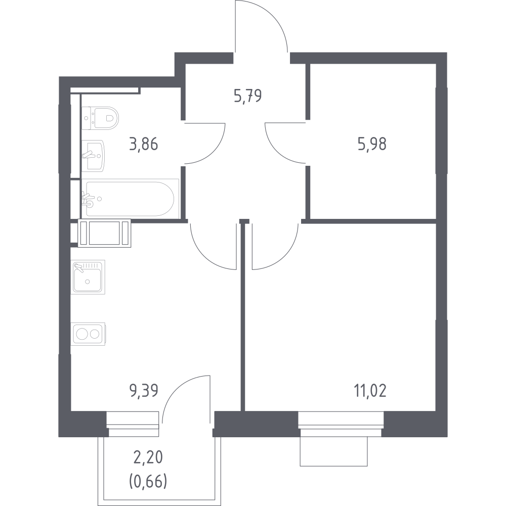 1-комнатная 36 м2 в ЖК Пятницкие Луга корпус null этаж 7