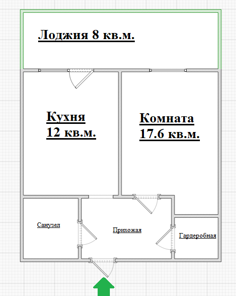 1-комнатная 39 м2 в ЖК undefined корпус null этаж 17