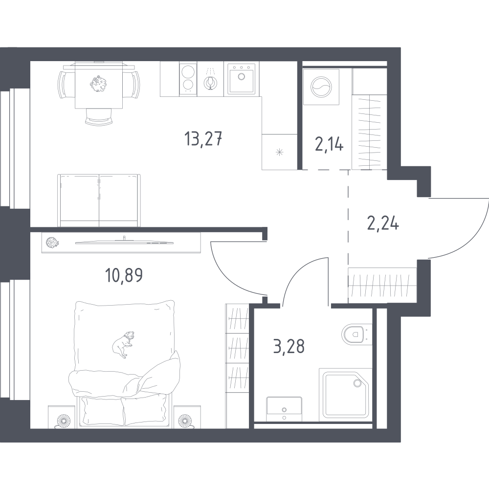 1-комнатная 31 м2 в ЖК Литературный Квартал корпус null этаж 9