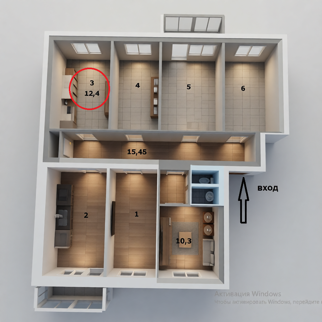 Студия 12.5 м2 в ЖК undefined корпус null этаж 3