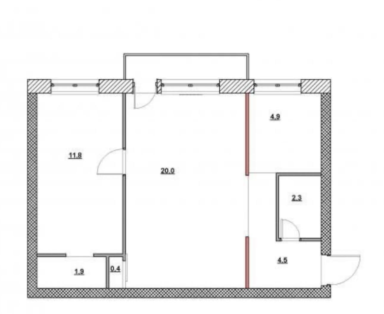 2-комнатная 44.6 м2 в ЖК undefined корпус null этаж 4