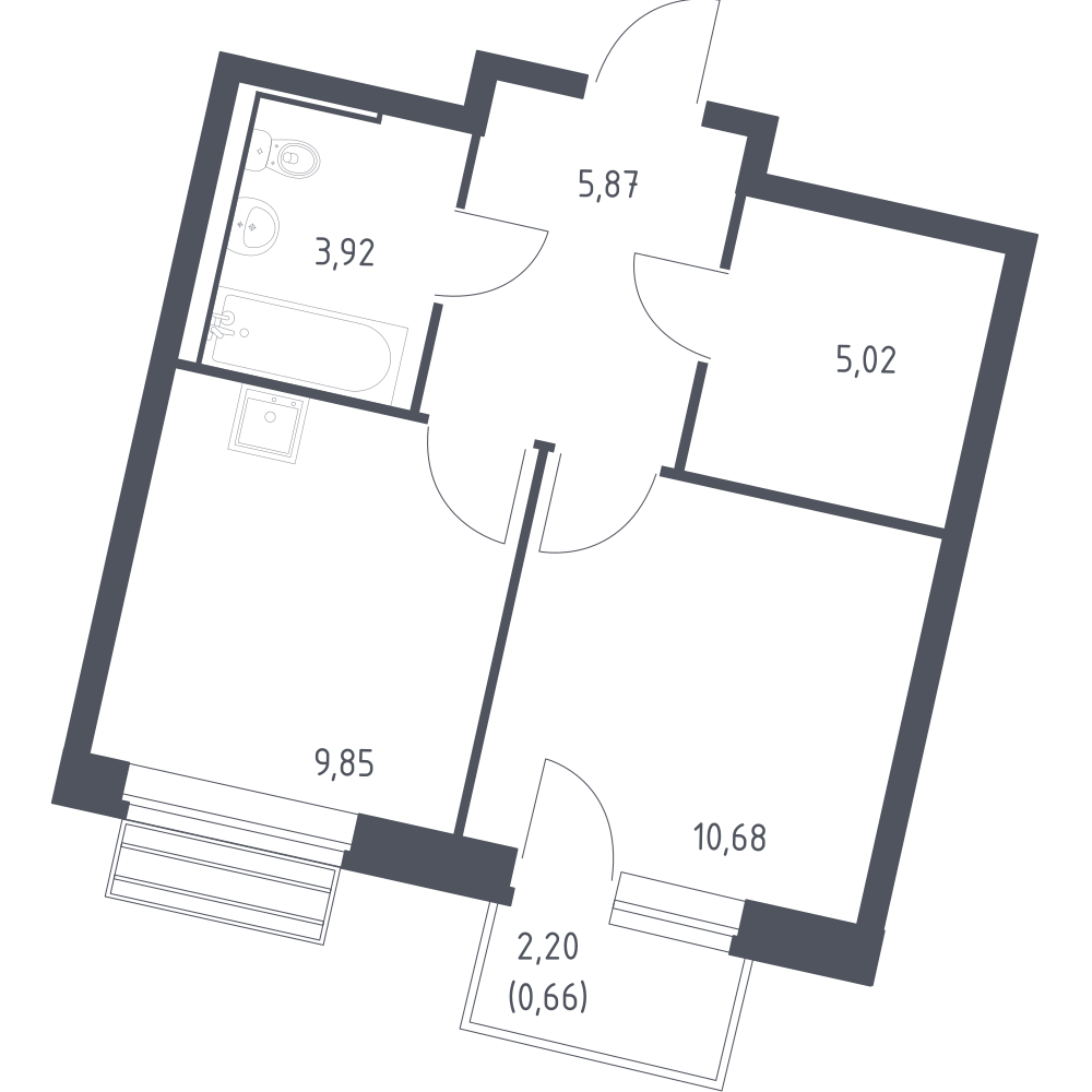 1-комнатная 35 м2 в ЖК Рублёвский Квартал корпус null этаж 9
