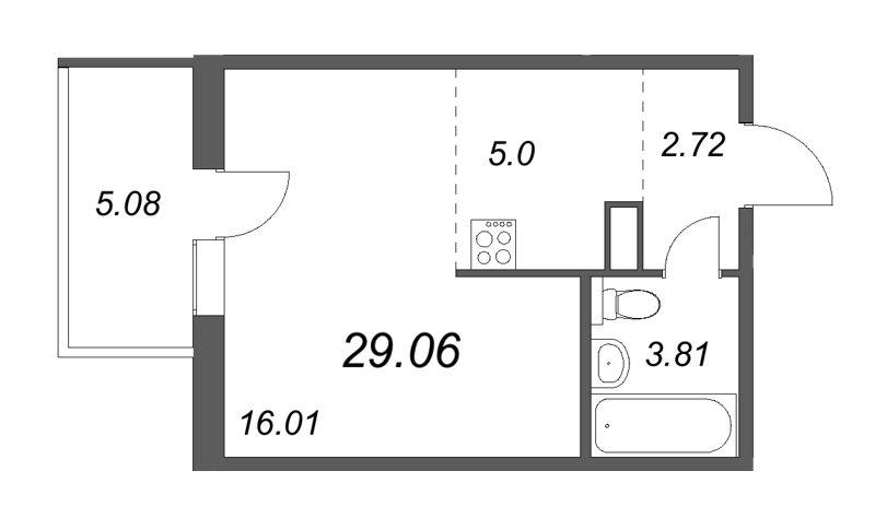 Студия 29 м2 в ЖК IQ Гатчина корпус null этаж 8