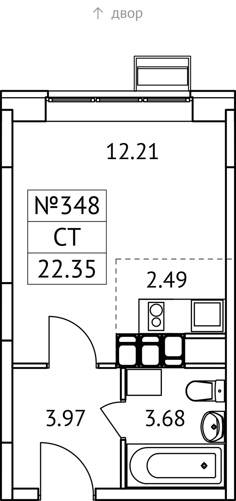 Студия 22 м2 в ЖК Новотомилино корпус null этаж 11