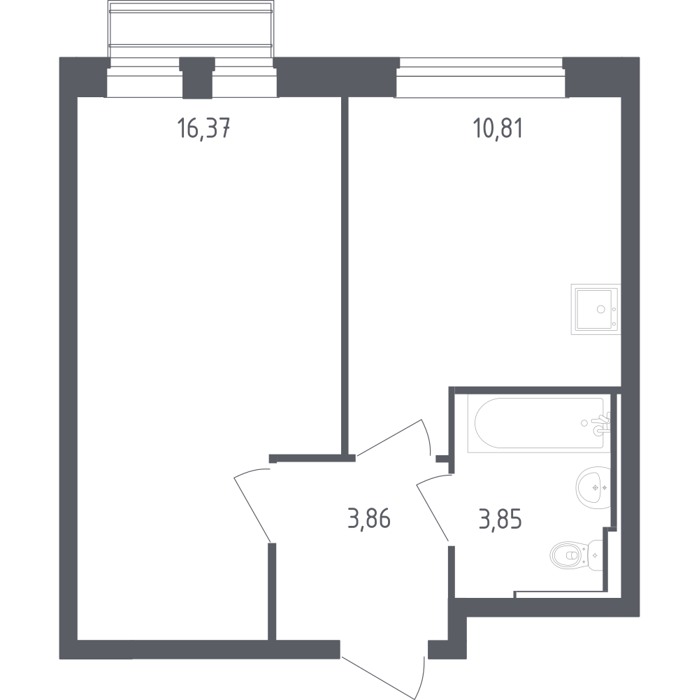 1-комнатная 34 м2 в ЖК Рублёвский Квартал корпус null этаж 3