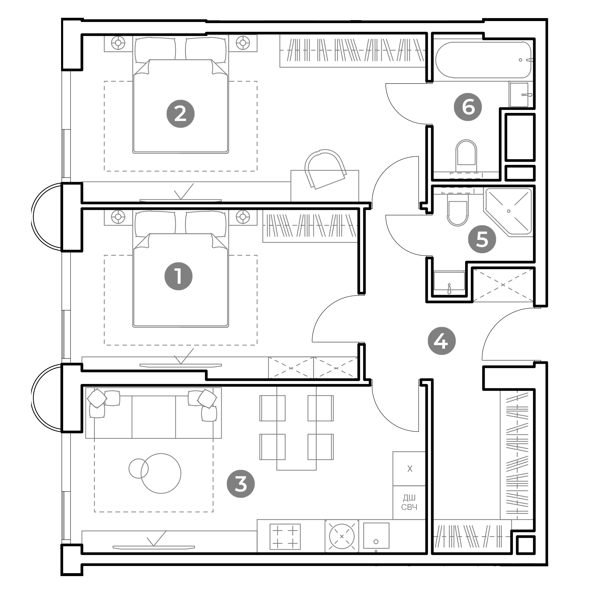 2-комнатная 70 м2 в ЖК Nametkin Tower корпус null этаж 21