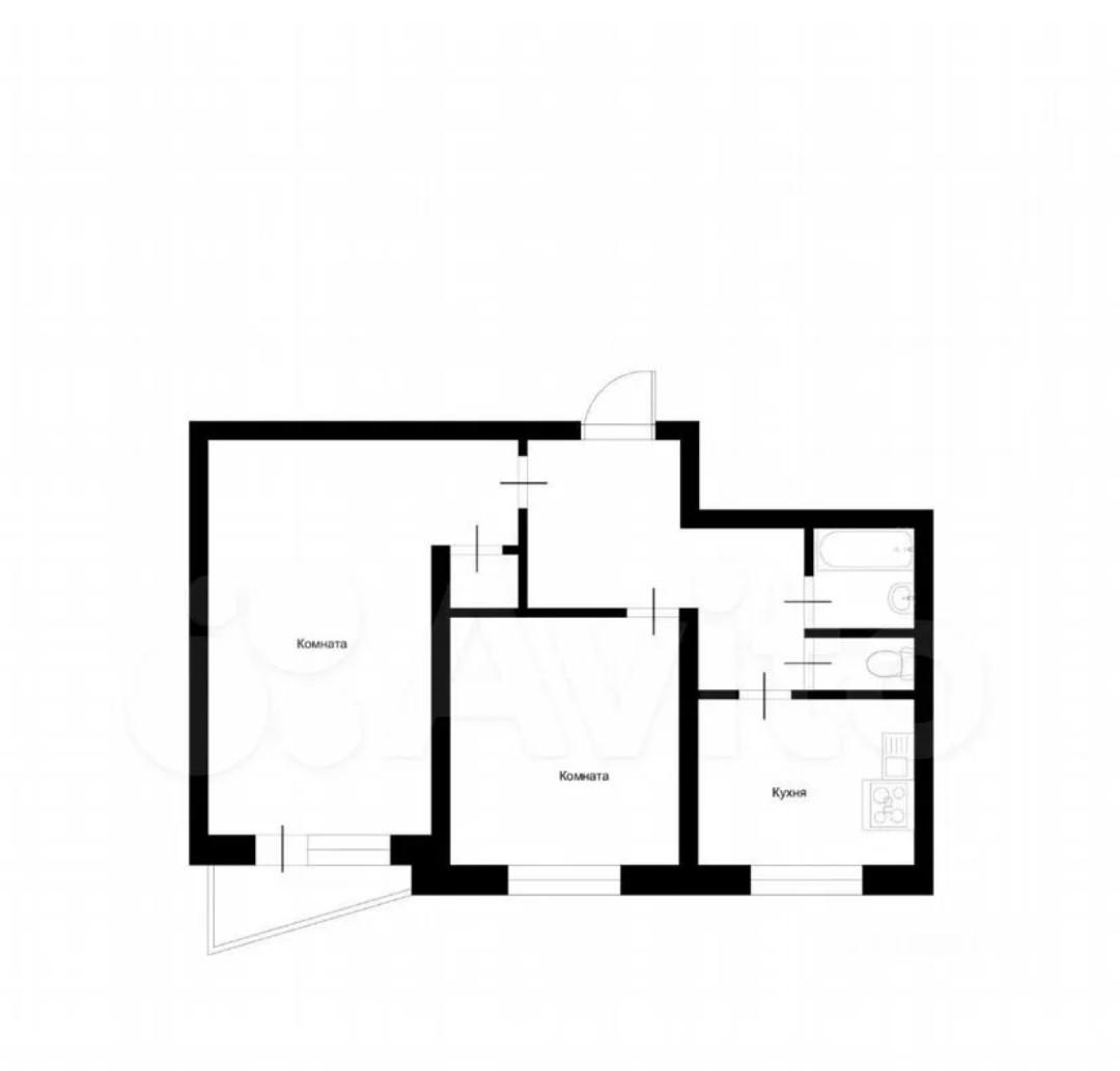 2-комнатная 45.3 м2 в ЖК undefined корпус null этаж 6